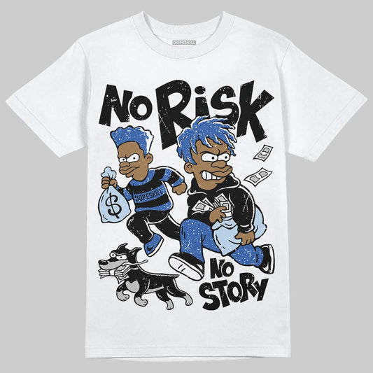 Awake NY x Jordan 5 Retro 'Black Racer Blue' DopeSkill T-Shirt No Risk No Story Graphic Streetwear - White