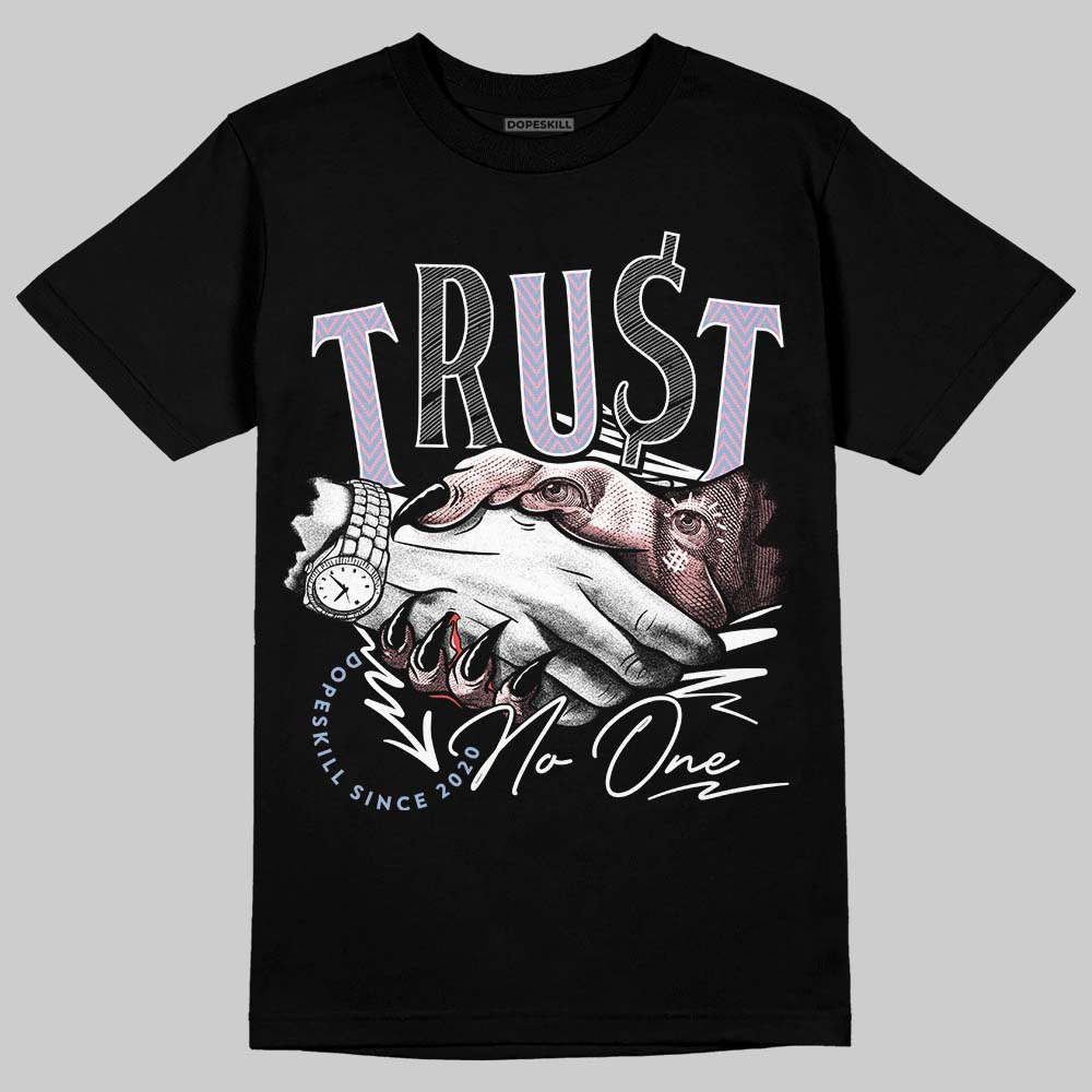 Harris Tweed x Dunk Low Denim Turquoise and Baroque Brown DopeSkill T-Shirt Trust No One Graphic Streetwear - Black