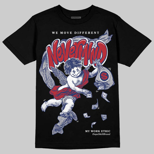 Jordan 1 High OG Rare Air "Deep Royal Blue" DopeSkill T-Shirt Nevermind Graphic Streetwear - Black