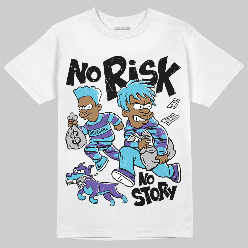 Jordan 8 Retro 'Aqua' 2025 DopeSkill T-Shirt No Risk No Story Graphic Streetwear - White