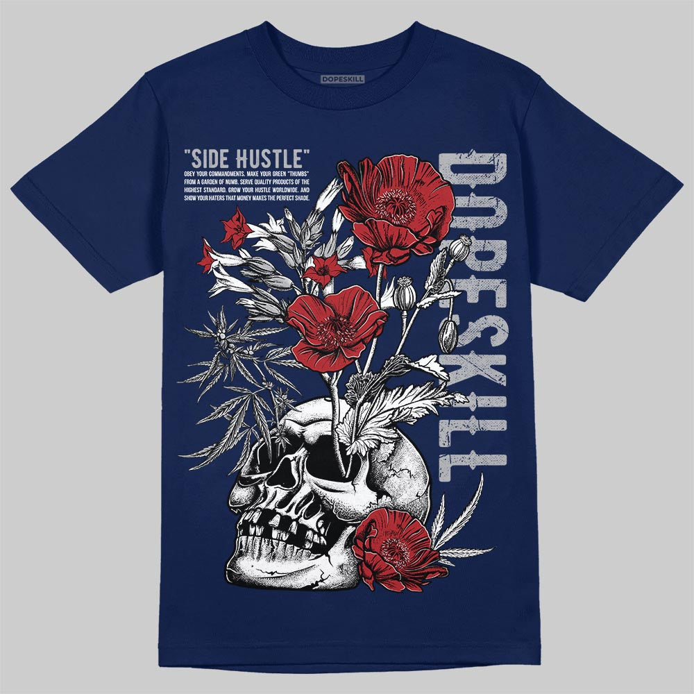 Jordan 12 Retro French Blue (2025) DopeSkill T-Shirt Side Hustle Graphic Streetwear - navy