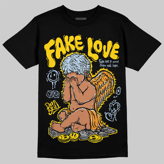 Jordan 6 “Yellow Ochre” DopeSkill T-Shirt False Love Graphic Streetwear - Black