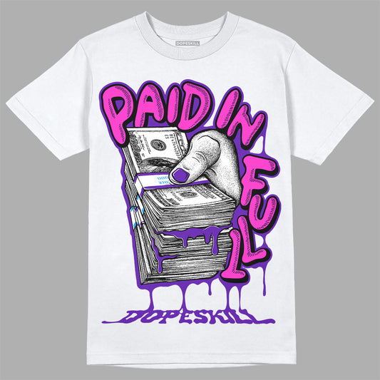 Dunk Low Championship Court Purple DopeSkill T-Shirt Paid In Full Graphic Streetwear - White
