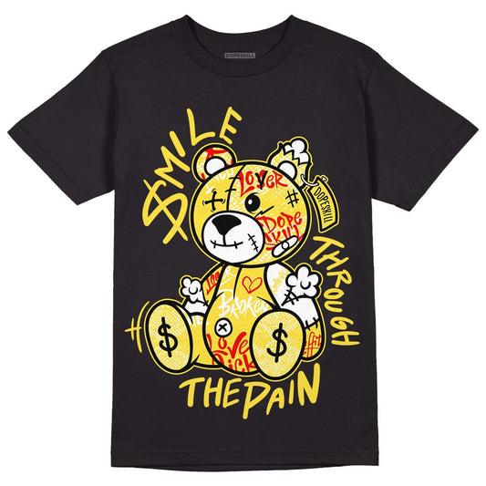 Jordan 11 Low 'Yellow Snakeskin DopeSkill T-Shirt Smile Through The Pain Graphic Streetwear  - Black