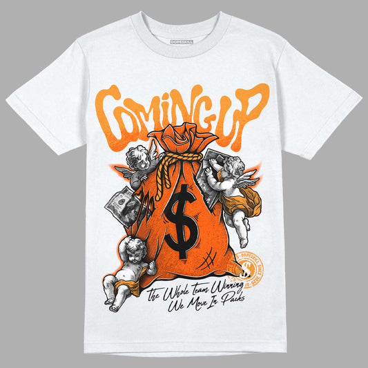 Jordan 12 Retro Brilliant Orange DopeSkill T-Shirt Money Bag Coming Up Graphic Streetwear - White