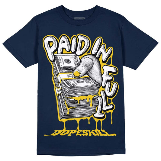 Dunk Low Vintage “Michigan” DopeSkill Midnight Navy T-Shirt Paid In Full Graphic Streetwear