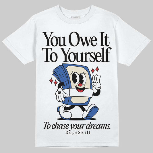 Jordan 1 Low Travis Scott x Fragment DopeSkill T-Shirt Owe It To Yourself Graphic Streetwear - White