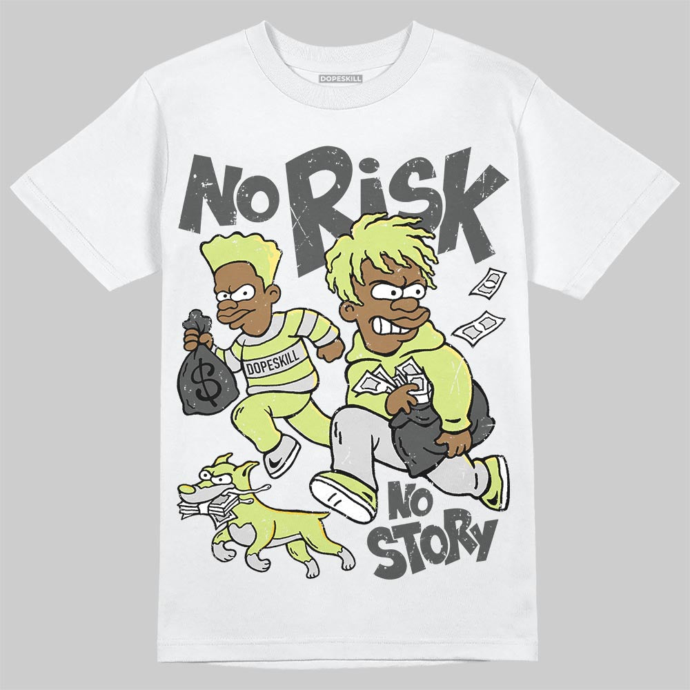 Jordan 4 GS “Light Lemon Twist” DopeSkill T-Shirt No Risk No Story Graphic Streetwear - White