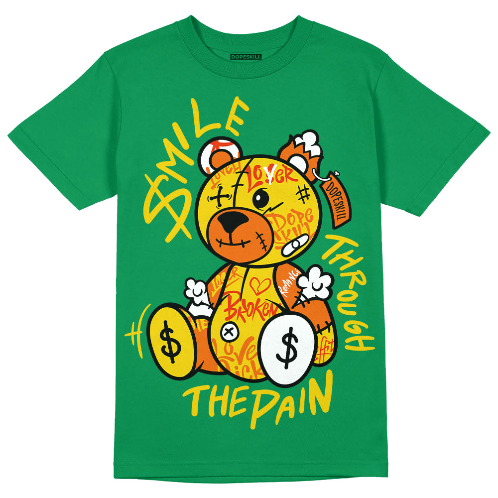 Green Sneakers DopeSkill Green T-shirt Smile Through The Pain Graphic Streetwear