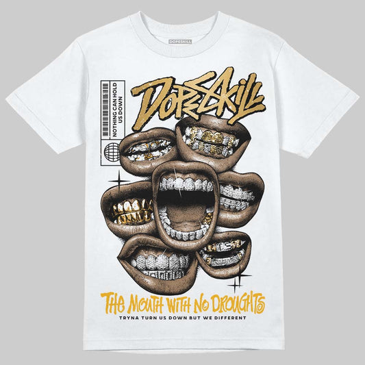 Jordan 12 Retro 'Taxi' 2025 DopeSkill T-Shirt The Mouth With No Droughts Graphic Streetwear - White