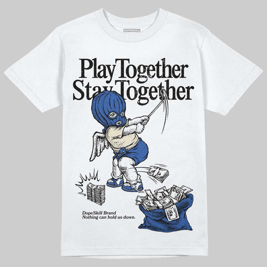 Jordan 1 Low Travis Scott x Fragment DopeSkill T-Shirt Play together, Stay together Graphic Streetwear - White