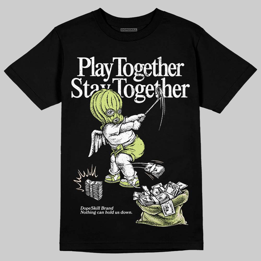 Jordan 5 “Luminous Green” DopeSkill T-Shirt Play together, Stay together Graphic Streetwear - Black