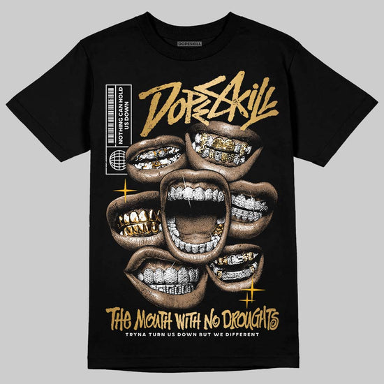 Jordan 12 Retro 'Taxi' 2025 DopeSkill T-Shirt The Mouth With No Droughts Graphic Streetwear - Black