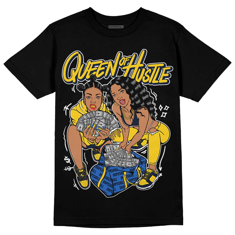 Dunk Low Vintage “Michigan” DopeSkill T-Shirt Queen Of Hustle Graphic Streetwear - Black