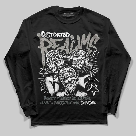 Jordan 9 Cool Grey DopeSkill Long Sleeve T-Shirt Distorted Realms Graphic Streetwear - Black