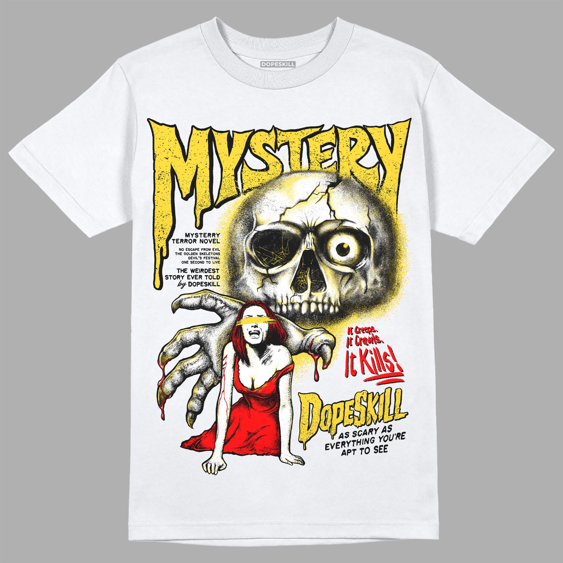 Jordan 4 Thunder DopeSkill Unisex T-Shirt Mystery Ghostly Grasp Graphic Streetwear - White
