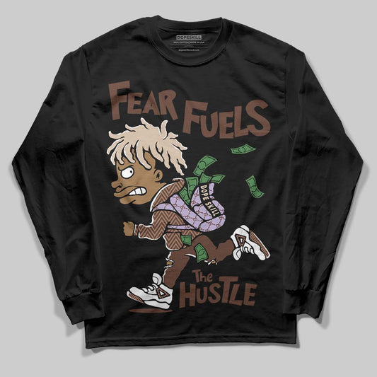 Harris Tweed x Wmns Dunk Low 'Sesame' DopeSkill Long Sleeve T-Shirt Fear Fuels The Hustle Graphic Streetwear - Black