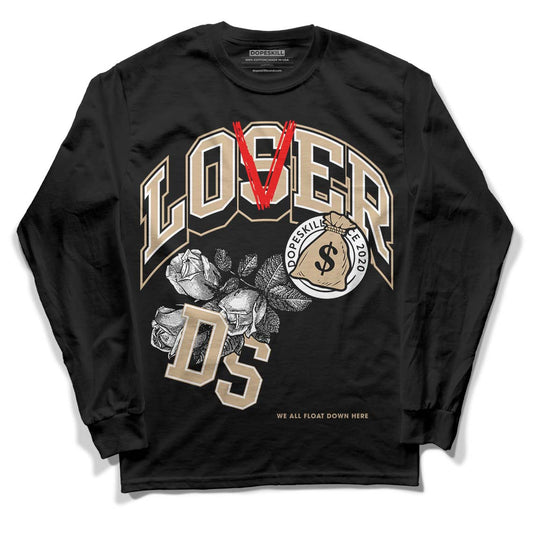 TAN Sneakers DopeSkill Long Sleeve T-Shirt Loser Lover Graphic Streetwear - Black