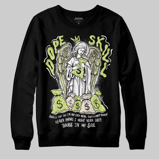 Jordan 5 “Luminous Green” DopeSkill Sweatshirt Angels Graphic Streetwear - Black