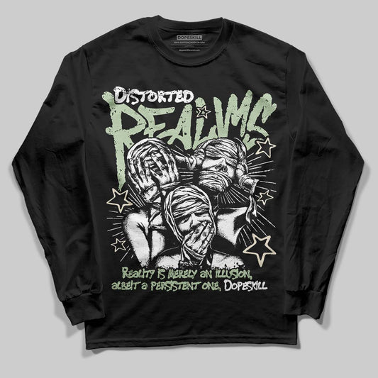 Jordan 4 WMNS “Seafoam” (2025) DopeSkill Long Sleeve T-Shirt Distorted Realms Graphic Streetwear - Black