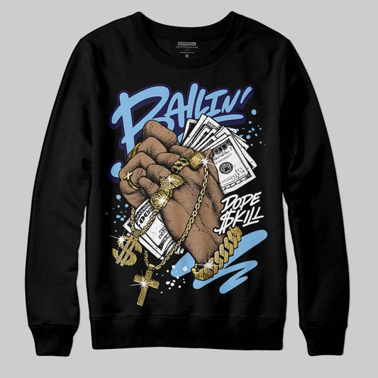 University Blue Sneakers DopeSkill Sweatshirt Always Ballin' Graphic Streetwear - Black