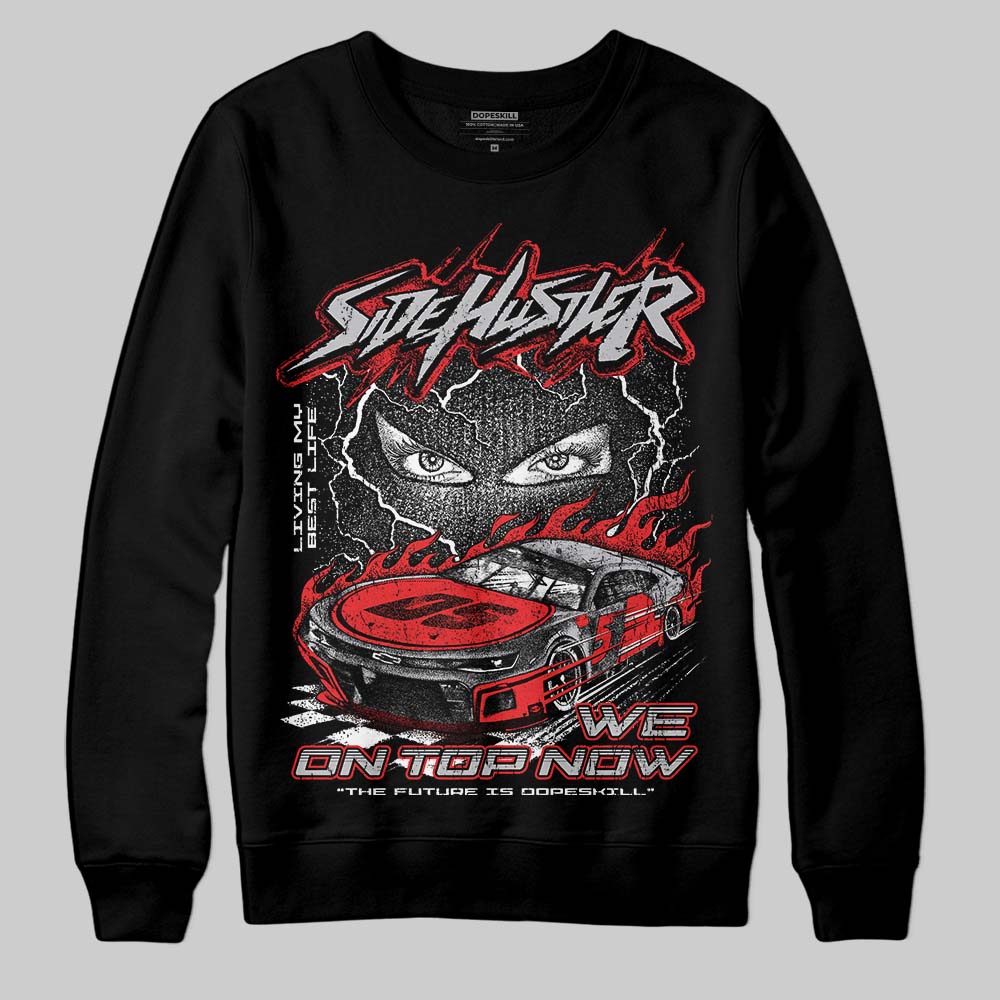 Grey Sneakers DopeSkill Sweatshirt New Side Hustler Graphic Streetwear - Black