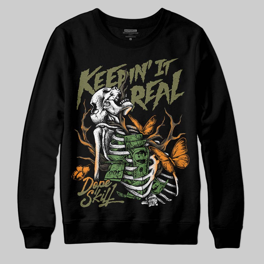 Olive Sneakers DopeSkill Sweatshirt Keepin' It Real Graphic Streetwear - black