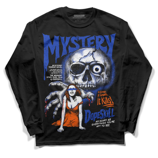 Dunk Low Futura Orange Blaze DopeSkill Long Sleeve T-Shirt Mystery Ghostly Grasp Graphic Streetwear - Black