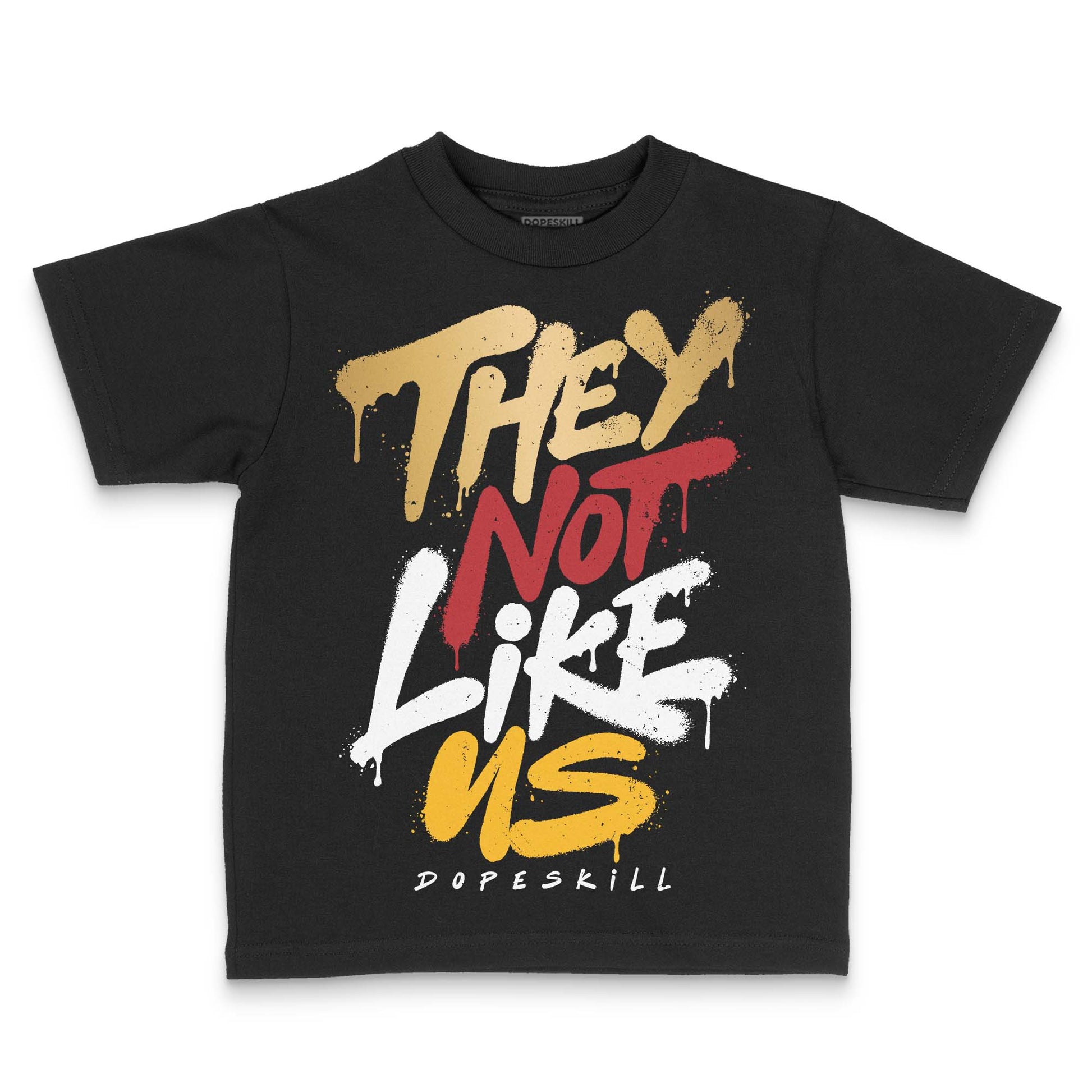 Jordan 12 Retro 'Taxi' 2025 DopeSkill Toddler Kids T-shirt They Not Like Us Graphic Streetwear - Black