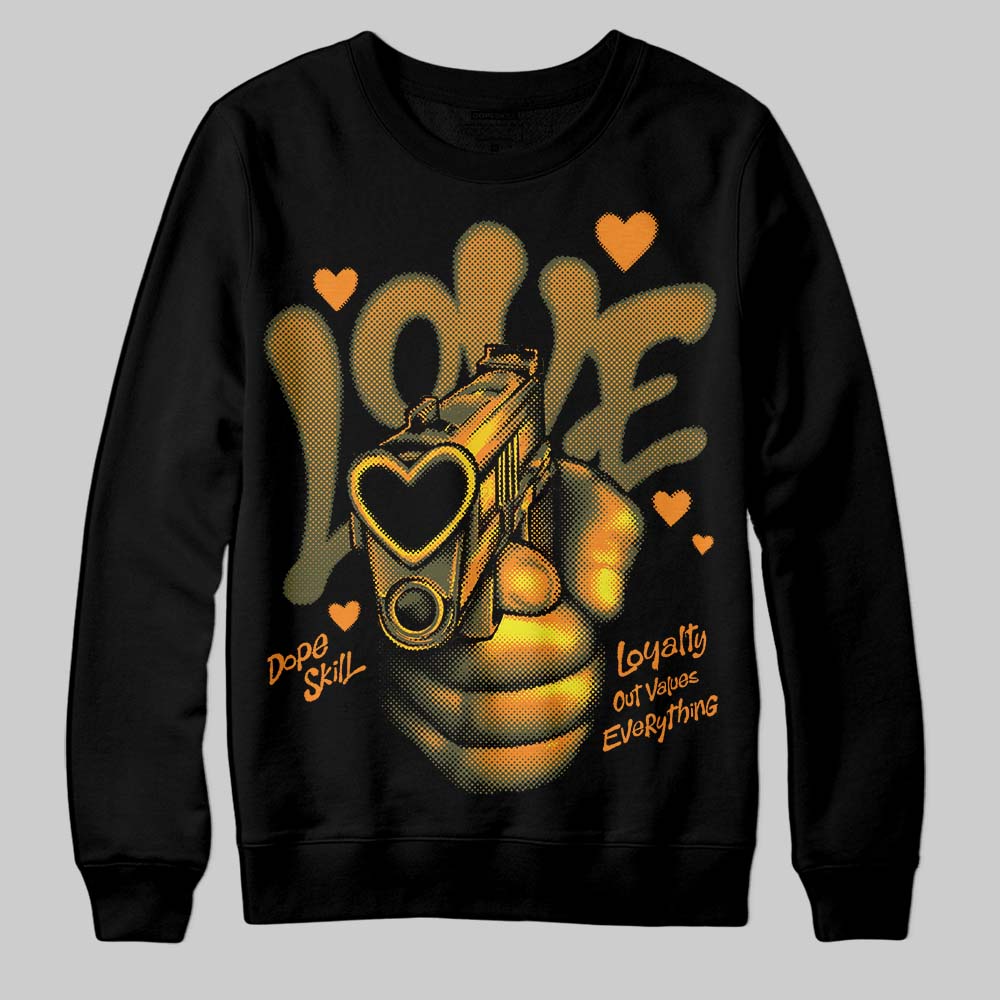 Olive Sneakers DopeSkill Sweatshirt Love Shot Graphic Streetwear - Black