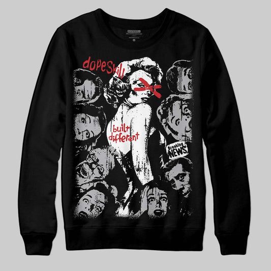 Jordan 4 OG “White Cement” DopeSkill Sweatshirt Built Different Graphic Streetwear - Black