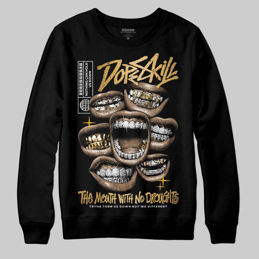 Jordan 12 Retro 'Taxi' 2025 DopeSkill Sweatshirt The Mouth With No Droughts Graphic Streetwear - Black