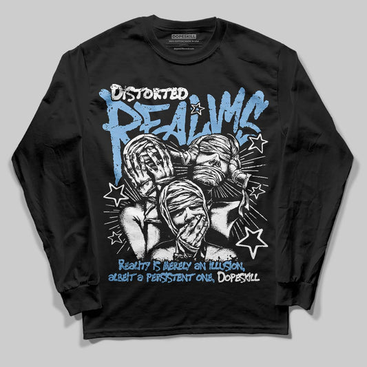 Jordan 6 University Blue DopeSkill Long Sleeve T-Shirt Distorted Realms Graphic Streetwear - Black