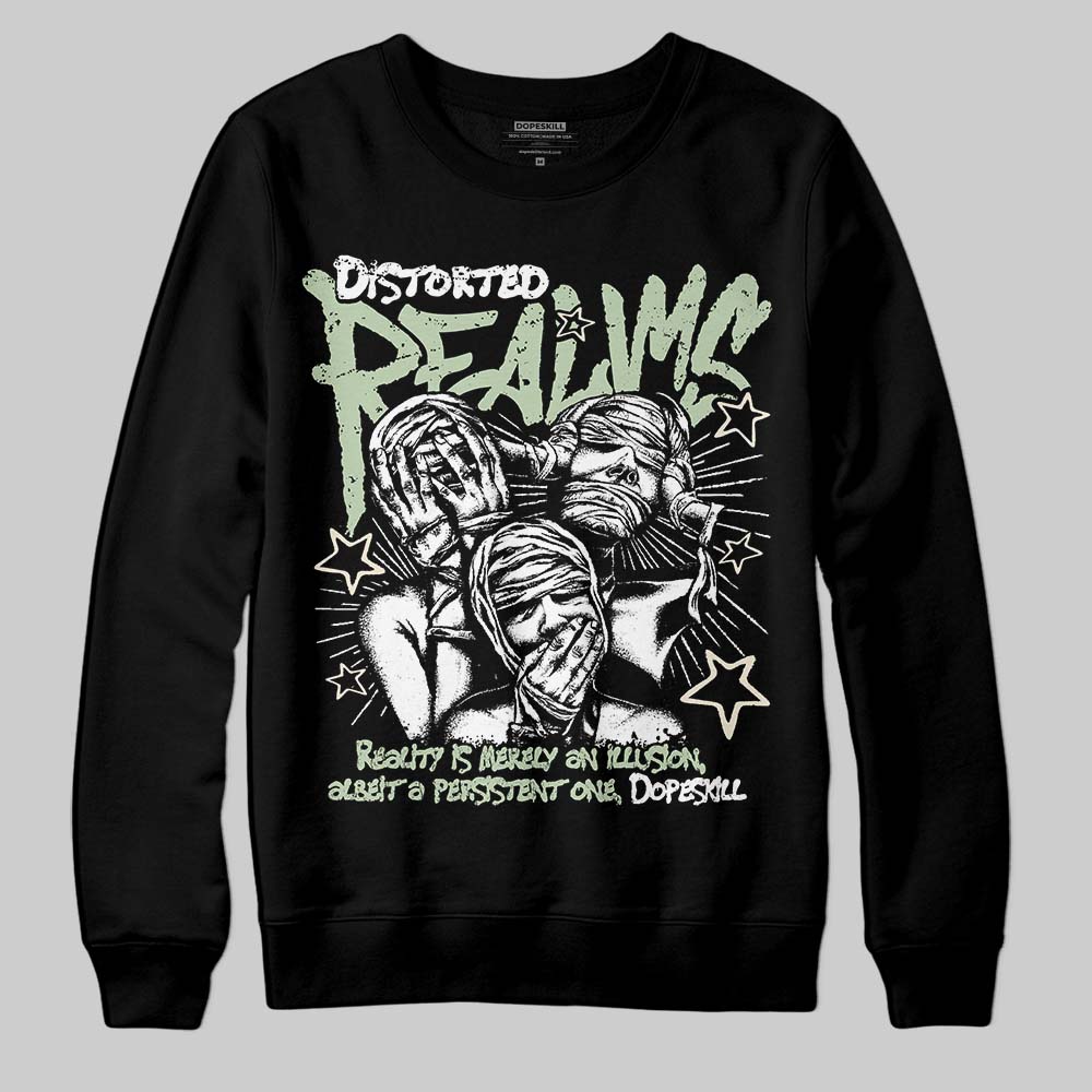 Jordan 4 WMNS “Seafoam” (2025) DopeSkill Sweatshirt Distorted Realms Graphic Streetwear - Black