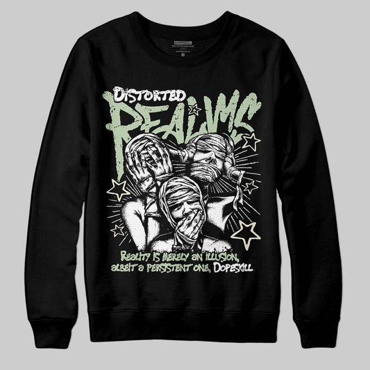 Jordan 4 WMNS “Seafoam” (2025) DopeSkill Sweatshirt Distorted Realms Graphic Streetwear - Black