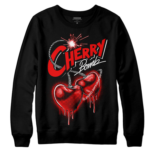Jordan 11 Retro Cherry DopeSkill Sweatshirt Cherry Bomb Graphic Streetwear - Black 