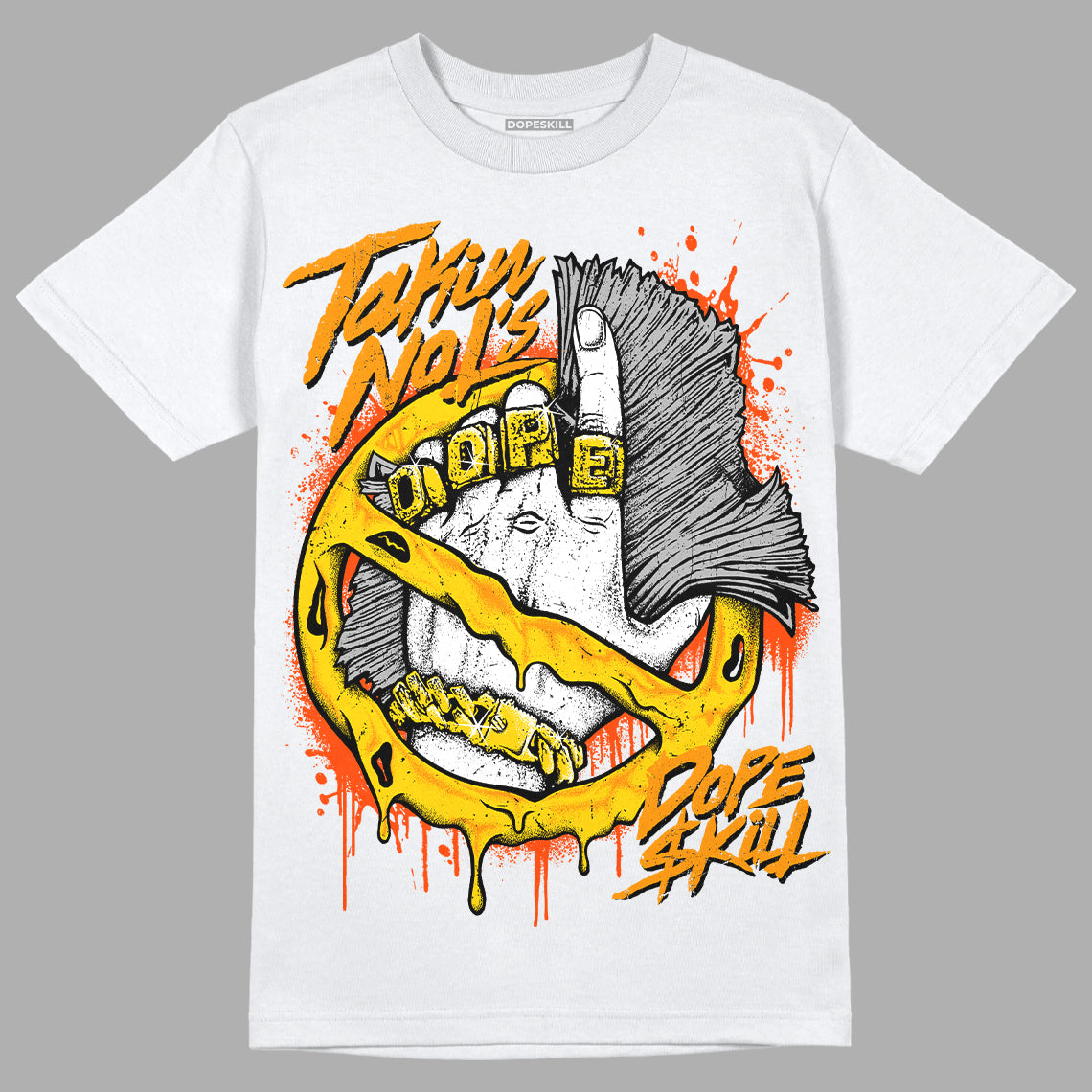 Jordan 6 “Yellow Ochre” DopeSkill T-Shirt Takin No L's Graphic Streetwear - White