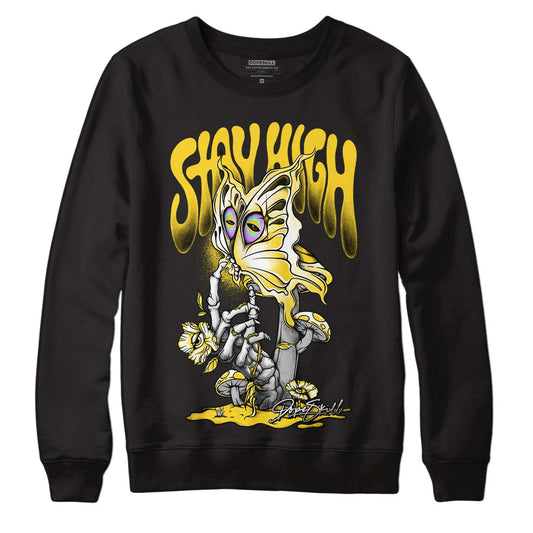 Jordan 4 Tour Yellow Thunder DopeSkill Sweatshirt Stay High Graphic Streetwear - Black