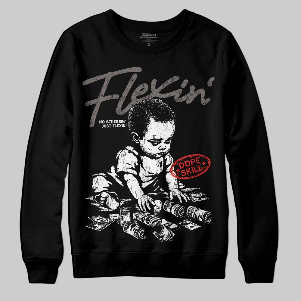 Jordan 4 Retro Cave Stone DopeSkill Sweatshirt Flexin' Graphic Streetwear - Black
