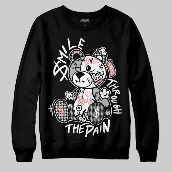 Harris Tweed x Wmns Dunk Low 'Black Phantom' DopeSkill Sweatshirt Smile Through The Pain Graphic Streetwear - Black