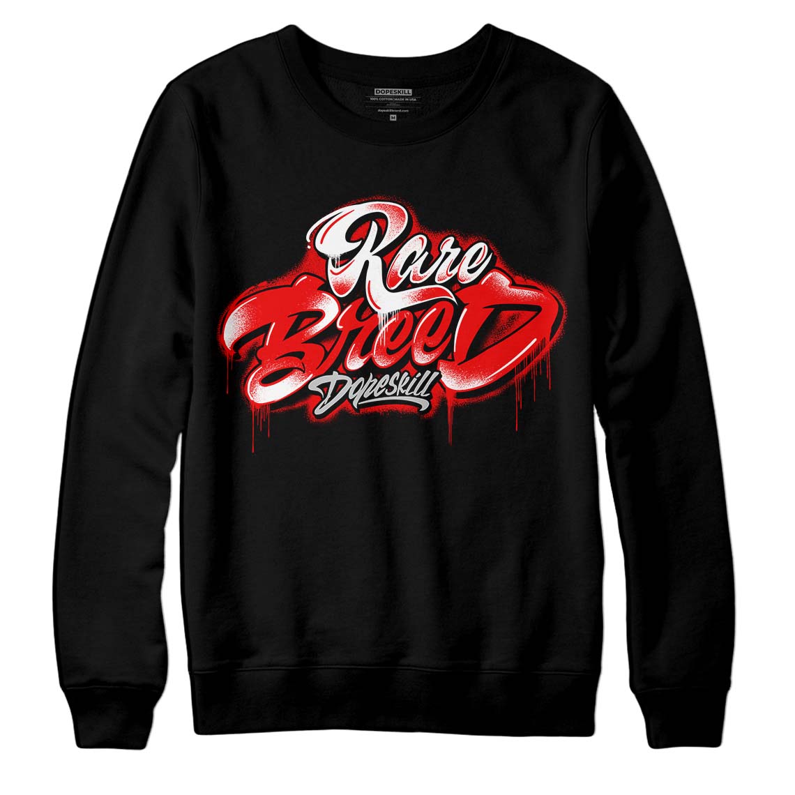 Jordan 12 “Cherry” DopeSkill Sweatshirt Rare Breed Type Graphic Streetwear - Black