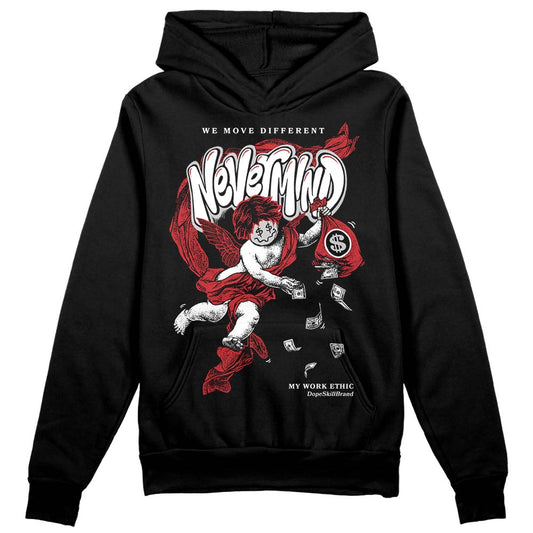 Jordan 12 “Red Taxi” DopeSkill Hoodie Sweatshirt Nevermind Graphic Streetwear - Black
