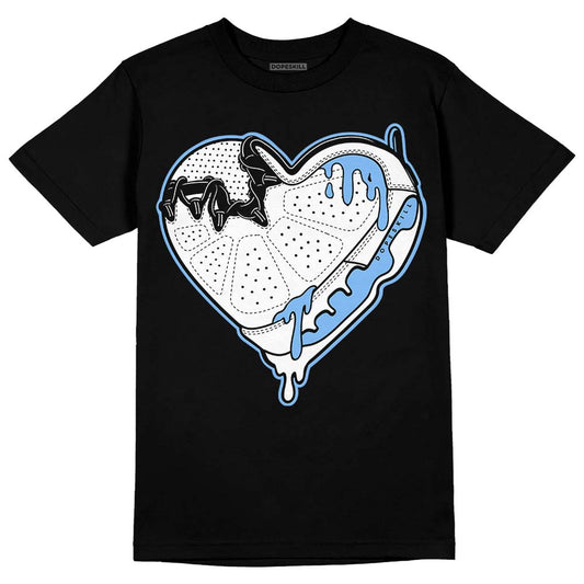 Jordan 9 Powder Blue DopeSkill T-Shirt Heart Jordan 9 Graphic Streetwear - Black