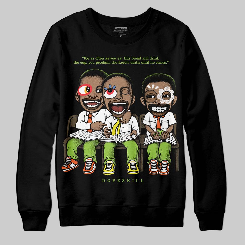 Neon Green Sneakers DopeSkill Sweatshirt First Sunday Graphic Streetwear - Black