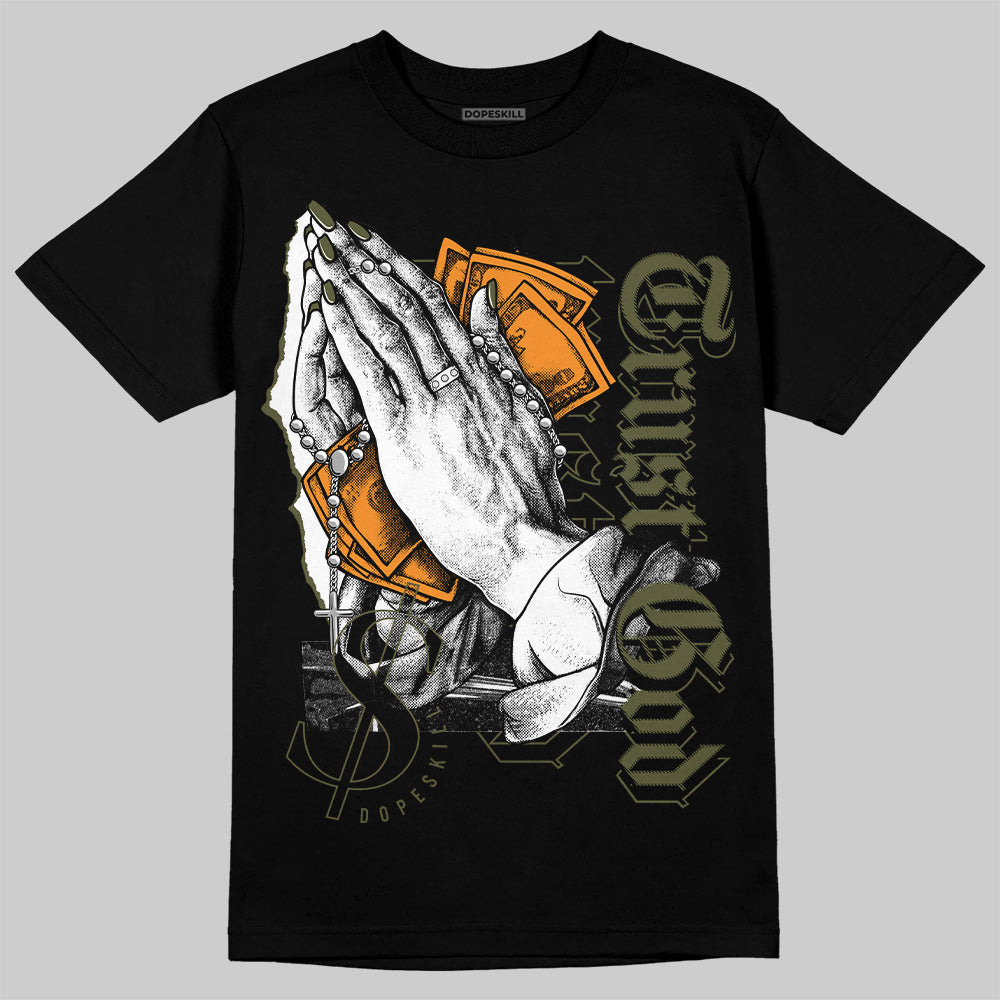 Jordan 5 "Olive" DopeSkill T-Shirt Trust God Graphic Streetwear - Black