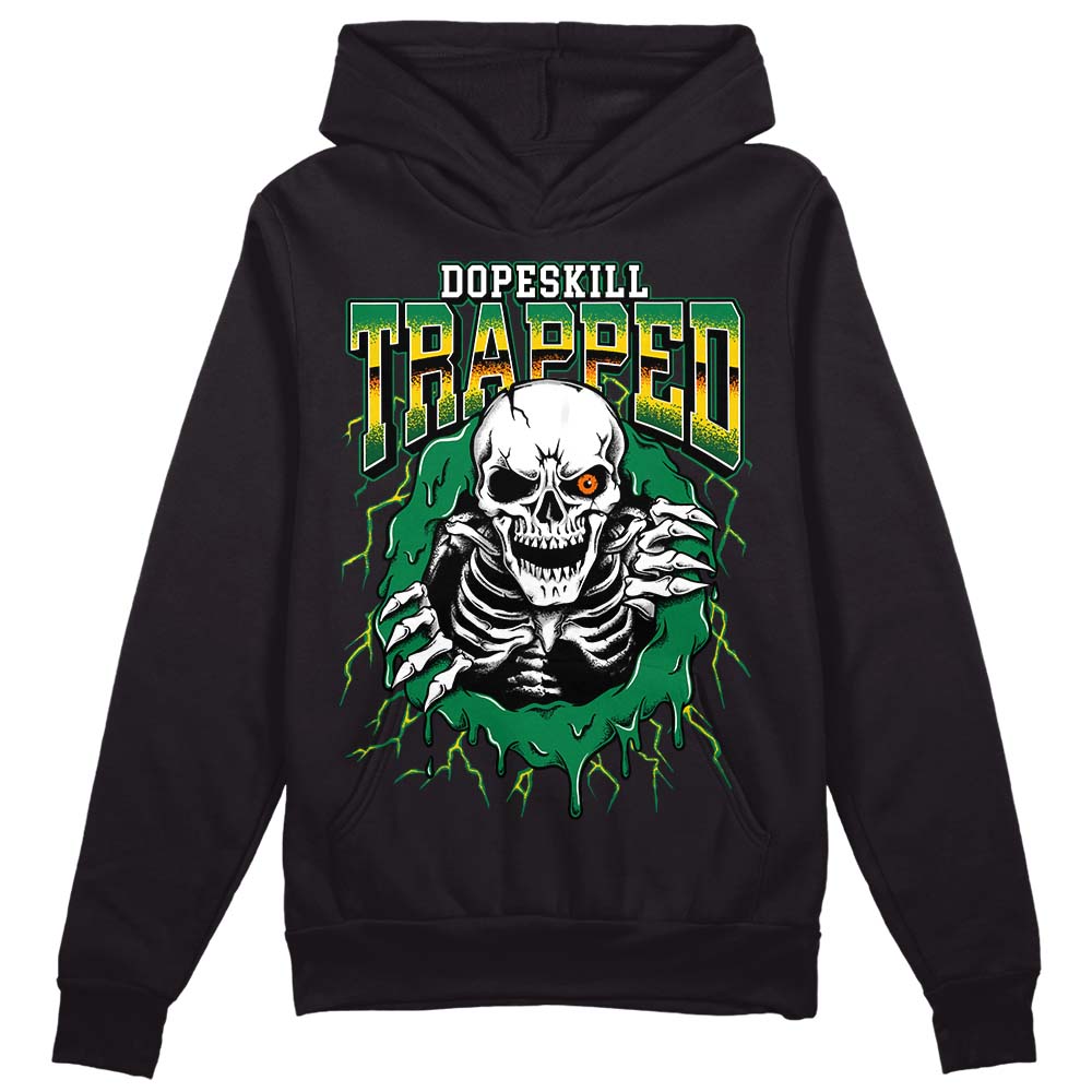 Green Sneakers DopeSkill Hoodie Sweatshirt Trapped Halloween Graphic Streetwear - Black