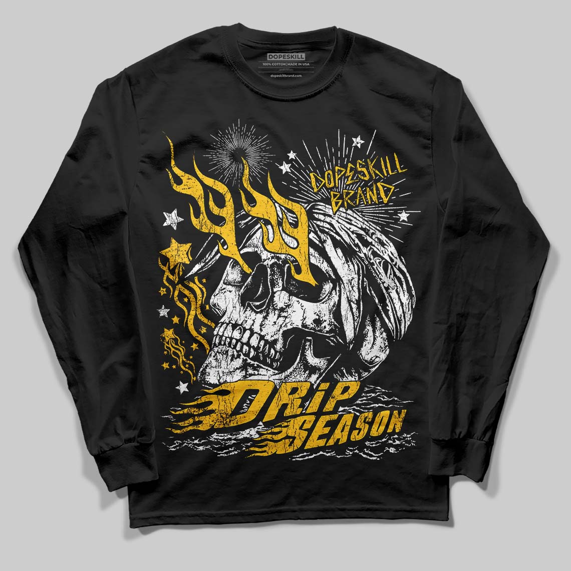 Yellow Sneakers DopeSkill Long Sleeve T-Shirt Drip Season Graphic Streetwear - black