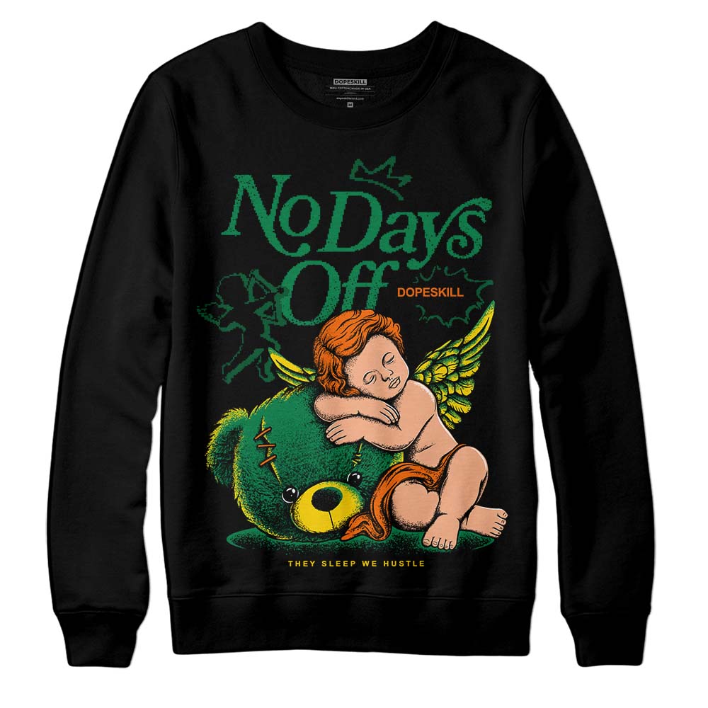Green Sneakers DopeSkill Sweatshirt New No Days Off Graphic Streetwear - Black
