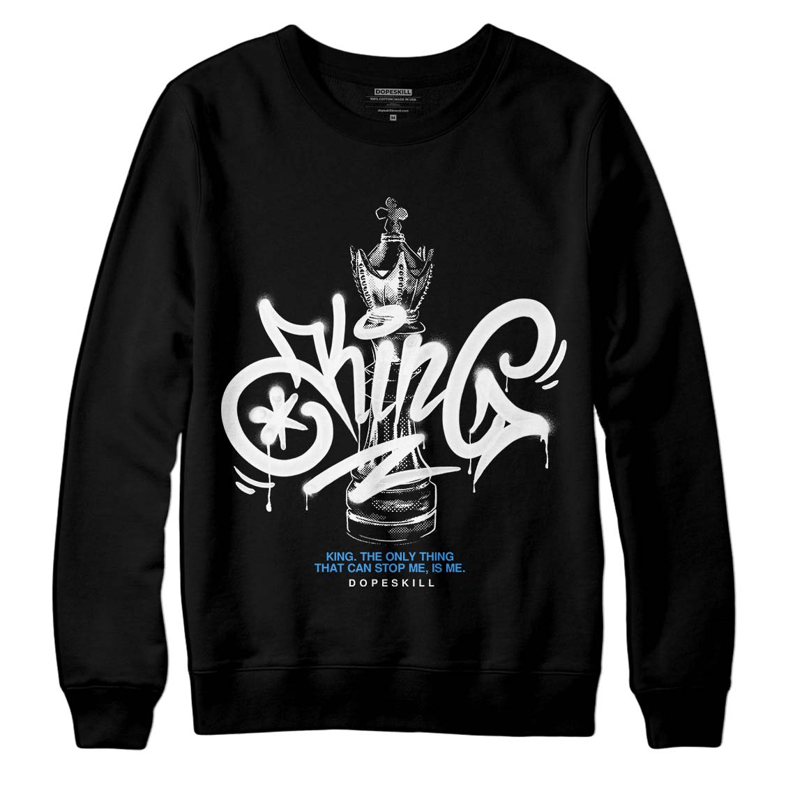Jordan 3 "Midnight Navy" DopeSkill Sweatshirt King Chess Graphic Streetwear - Black