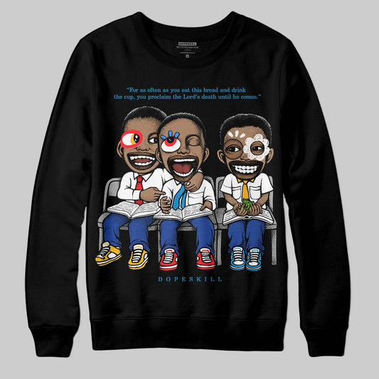 Royal Blue Sneakers DopeSkill Sweatshirt First Sunday Graphic Streetwear - Black